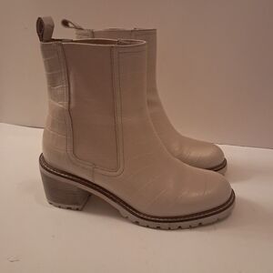 Seychelles Boots Women's 8.5 Ivory Crocodile Genuine Leather Chukka Comfort